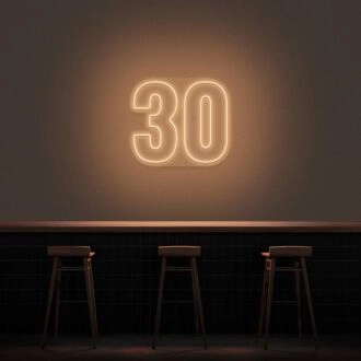 30 Neon Number Neon Sign