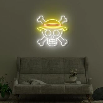 Skull with sun hat LED Neon Sign