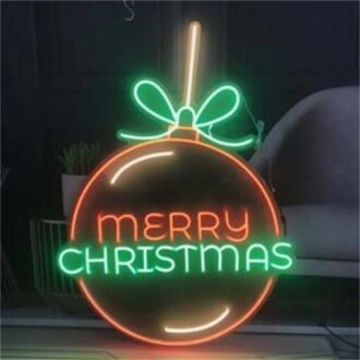 Merry Christmas Bauble Neon Sign