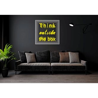 Think Outside The Box Yellow Infinity Mirror Neon Sign