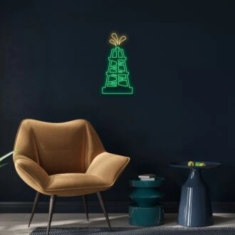 Ölbohrinsel Neonschild