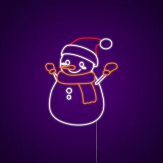 Schneemann-Neonschild