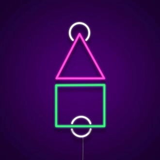 Tintenfisch-Spiel Logo Neonlicht