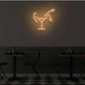 MARTINI GLASS" LED Neon Sign