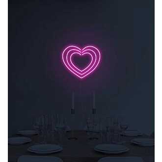 Triple Hearts Neon Sign