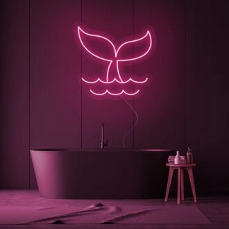 Wal Schwanz Zeigt Neonschild