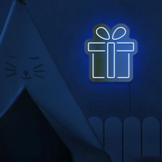 Goldener Spiegel Präsent Neonschild