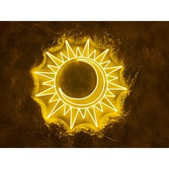 Sonne Mond Neonzeichen