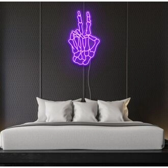 Friedens-Schädel-Hand-Neonschild