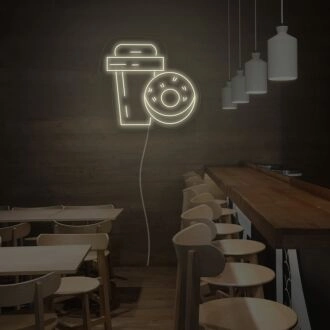 Getränke und Donuts Neonzeichen