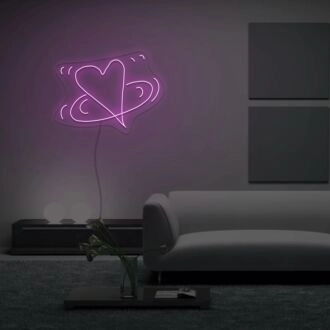 Das ist ein leuchtendes Herz-Neonschild.