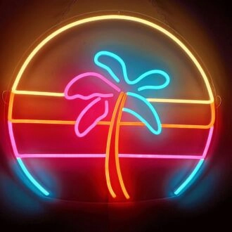 Retro Palmenbaum – LED-Neonschild