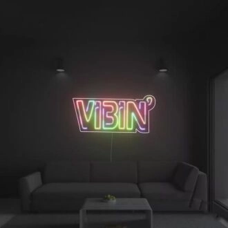 Vibin Colorful Neon Sign