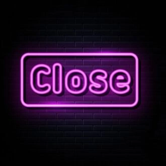 Close Neon Sign Pink Neon Light Wall Decor