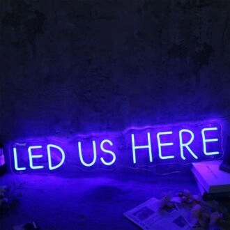 LED US HERE Blue Neon Sign