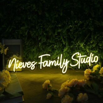 Niever Family Studio Yellow Neon Sign