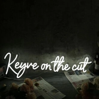 Keyve On The Cut White Neon Sign