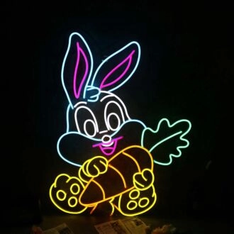 Cute Bunny Rabbit Neon Sign
