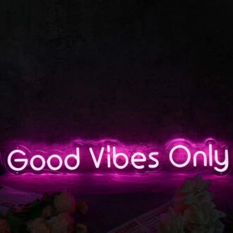 Good Vibes Only Purple Neon Sign