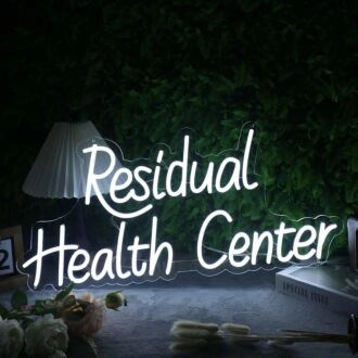 Residual Health Center White Neon Sign