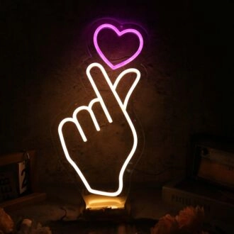 Korean Hand Heart Custom Neon Sign