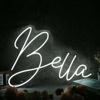 Bella White Name Neon Sign