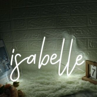 Isabelle White Name Neon Sign