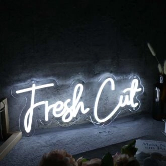 Fresh Cut White Neon Sign