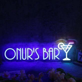 ONUR'S BAR Blue Neon Sign