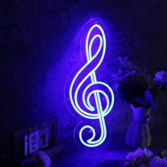 Music Note Blue Neon Sign