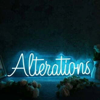 Alterations Blue Neon Sign