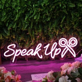 Speak Up Purple Neon Sign