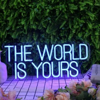 The World Is Yours Blue LED Neon Sign