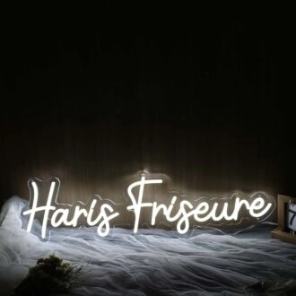 Haris Friseure White Neon Sign