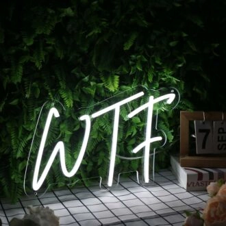 WTF White Neon Sign
