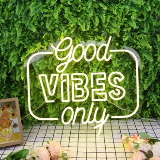 Good Vibes Only Yellow Neon Sign