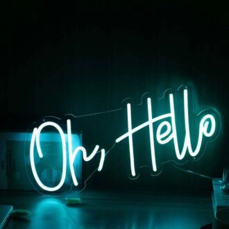 Oh Hello Blue Neon Sign