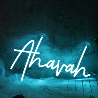 Ahavah Blue Neon Sign