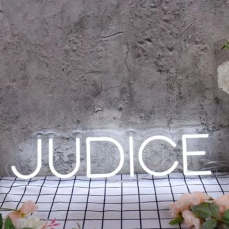 Judice White Neon Sign
