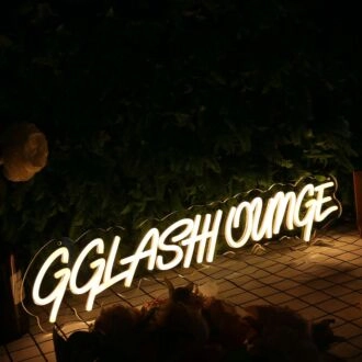 GG Lash Lounge Yellow Neon Sign