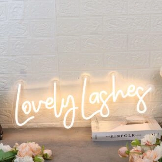 Lovely Lashes Yellow Neon Sign