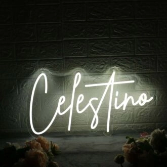 Celestino White Neon Sign