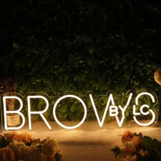 Brows By LC Yellow Neon Sign