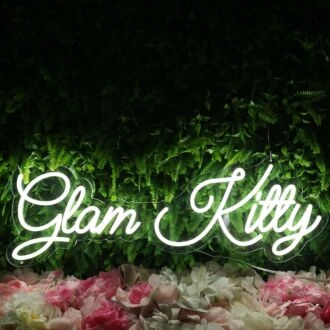 Glam Kitty White Neon Sign