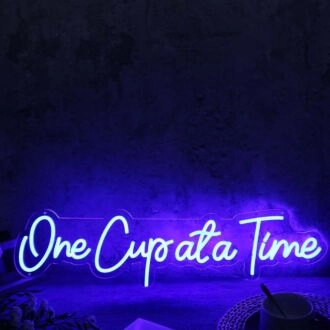 One Cupata Time Blue Neon Sign