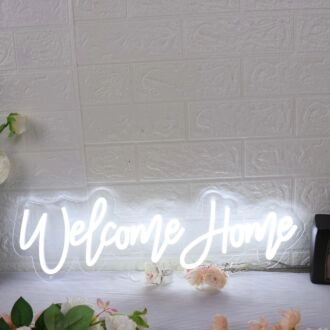 Welcome Home White Neon Sign