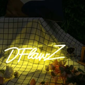 DFlawz Yellow Neon Sign