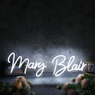 Mary Blair White Neon Sign