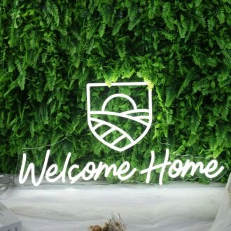 Welcome Home White LED Neon Sign