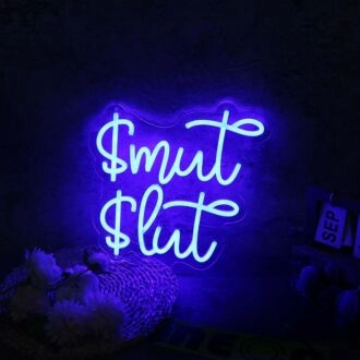 Smut Slut Blue Neon Sign